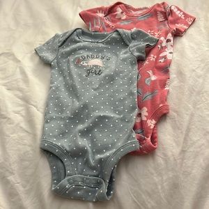Set of two onesies for 3 month girl. New never warn, but washed.